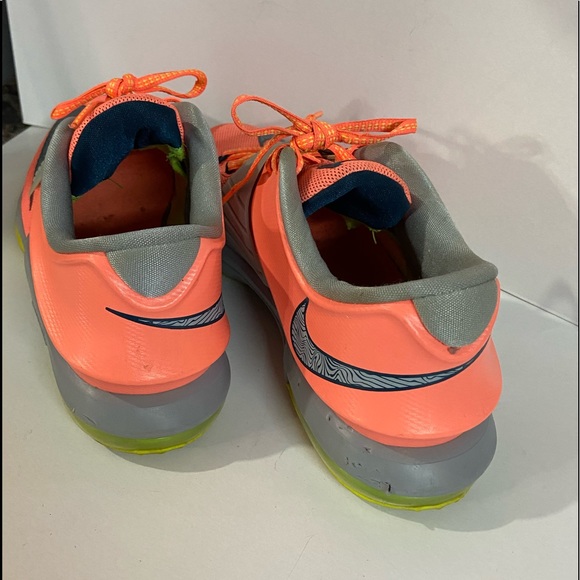 Nike ORANGE gray logo sports athletic KD 7 SNEAKERS shoes training basketball - Picture 9 of 11